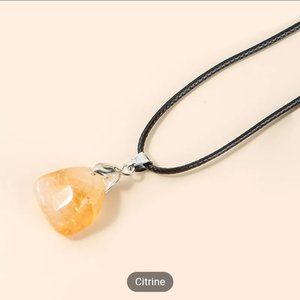 Raw gemstone crystal necklace  birthstone gift for her